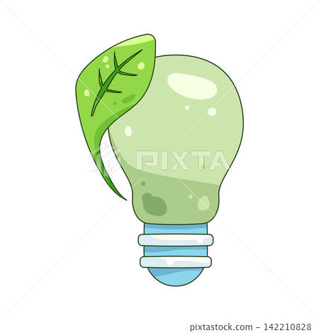 Illustration of green light bulb Illustration of green light bulb 142210828