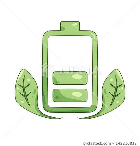 Illustration of green energy battery Illustration of green energy battery 142210832