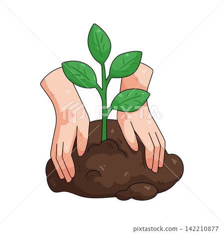 Illustration of tree planting Illustration of tree planting 142210877