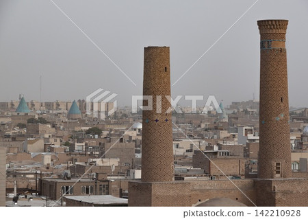 Historic Mosque Minarets and Urban Skyline in Yazd, Iran Historic Mosque Minarets and Urban Skyline in Yazd, Iran 142210928