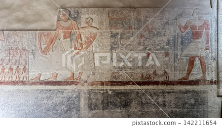 The Mereruka Mastaba, one of the tombs of noblemen from the Old Kingdom in the Saqqara Necropolis, Egypt. The Mereruka Mastaba, one of the tombs of noblemen from the Old Kingdom in the Saqqara Necropolis, Egypt. 142211654