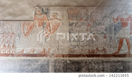 The Mereruka Mastaba, one of the tombs of noblemen from the Old Kingdom in the Saqqara Necropolis, Egypt. The Mereruka Mastaba, one of the tombs of noblemen from the Old Kingdom in the Saqqara Necropolis, Egypt. 142211655