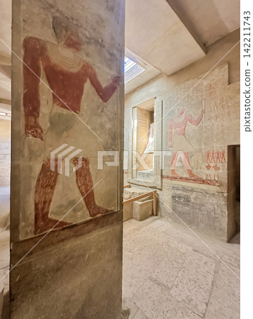 The Mereruka Mastaba, one of the tombs of noblemen from the Old Kingdom in the Saqqara Necropolis, Egypt. The Mereruka Mastaba, one of the tombs of noblemen from the Old Kingdom in the Saqqara Necropolis, Egypt. 142211743