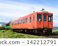 A KiHa 110 series train (in metropolitan area livery) traveling on the Tadami Line towards Aizu-Wakamatsu. 142212791