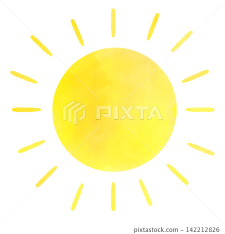 Cute watercolor-style illustration of the sun Cute watercolor-style illustration of the sun 142212826