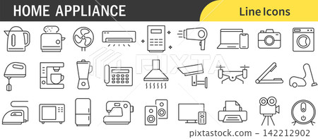 Home appliances icon set Home appliances icon set 142212902