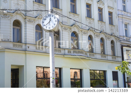 the clock on the pole the clock on the pole 142213389