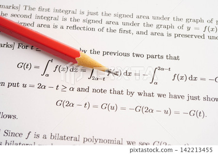 Pencil on mathematic formula exercise test paper in education school. Pencil on mathematic formula exercise test paper in education school. 142213455