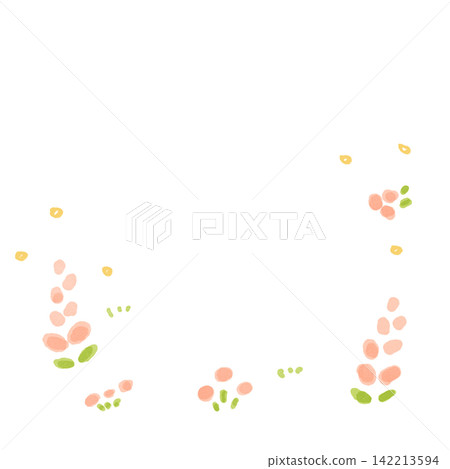 可愛的粉紅色水彩花朵邊框 可愛的粉紅色水彩花朵邊框 142213594