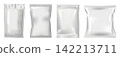 Set of realistic blank product packaging mockups isolated on transparent background. Universal vector templates without labels or graphics for branding, packaging and product presentation 142213711