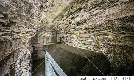 Catacombs and sarcophagi for the burial of mummies of sacred Apis bulls in the ancient Serapeum complex at Saqqara, Egypt. Catacombs and sarcophagi for the burial of mummies of sacred Apis bulls in the ancient Serapeum complex at Saqqara, Egypt. 142214126