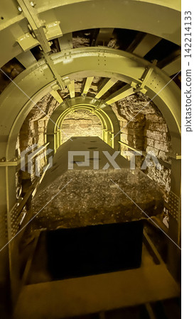 Catacombs and sarcophagi for the burial of mummies of sacred Apis bulls in the ancient Serapeum complex at Saqqara, Egypt. Catacombs and sarcophagi for the burial of mummies of sacred Apis bulls in the ancient Serapeum complex at Saqqara, Egypt. 142214133