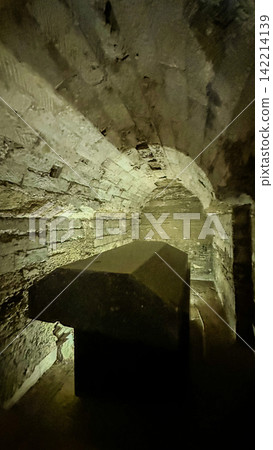 Catacombs and sarcophagi for the burial of mummies of sacred Apis bulls in the ancient Serapeum complex at Saqqara, Egypt. Catacombs and sarcophagi for the burial of mummies of sacred Apis bulls in the ancient Serapeum complex at Saqqara, Egypt. 142214139