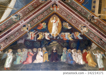 Ascension of Christ, Fresco by Andrea di Bonaiuto, Spanish Chapel in Santa Maria Novella Principal Dominican church in Florence, Italy Ascension of Christ, Fresco by Andrea di Bonaiuto, Spanish Chapel in Santa Maria Novella Principal Dominican church in Florence, Italy 142214171