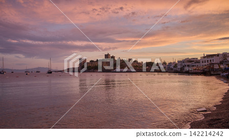 Bodrum ,Turkey- May 27 2026: Bodrum Castle (Turkish: Bodrum Kalesi) is a historical fortification located in southwest Turkey in the port city of Bodrum, Sunset shot Bodrum ,Turkey- May 27 2026: Bodrum Castle (Turkish: Bodrum Kalesi) is a historical fortification located in southwest Turkey in the port city of Bodrum, Sunset shot 142214242