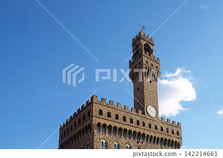 The Palazzo Vecchio (Old Palace) a Massive Romanesque Fortress Palace, is the Town Hall of Florence, Italy The Palazzo Vecchio (Old Palace) a Massive Romanesque Fortress Palace, is the Town Hall of Florence, Italy 142214661