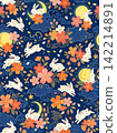 seamless pattern with stylized flowers 142214891