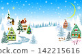 Village on Christmas night 142215616
