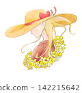 The profile of a woman wearing a hat 142215642