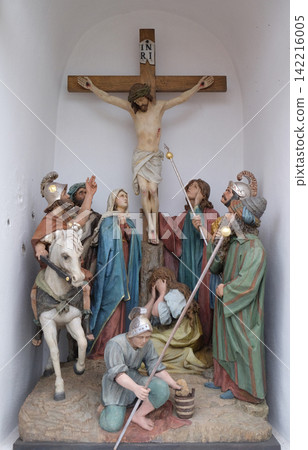 Calvary, Jesus dies on the Cross, church of Saint Matthew in Stitar, Croatia Calvary, Jesus dies on the Cross, church of Saint Matthew in Stitar, Croatia 142216005