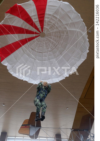 Paratrooper in Nikola Tesla Technical Museum in Zagreb, Croatia Paratrooper in Nikola Tesla Technical Museum in Zagreb, Croatia 142216036