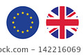 EU and United Kingdom flag circle round icon. 142216069