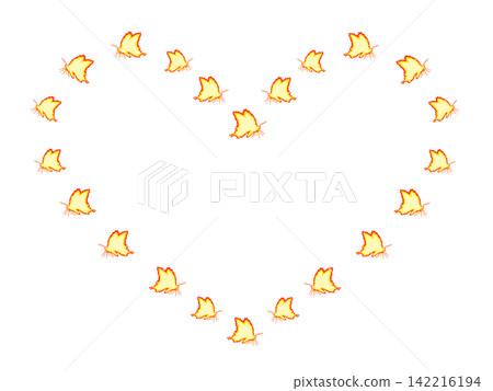 火焰蝴蝶心形相框 142216194