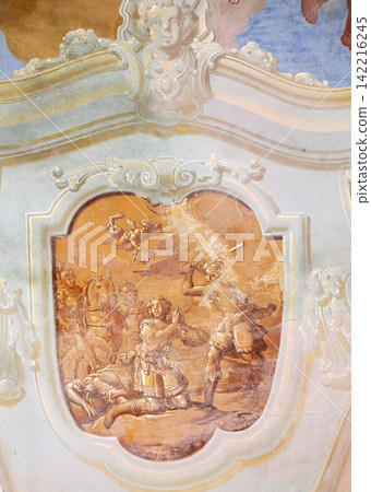 Fresco in the chapel of Saint George in Purga Lepoglavska, Croatia Fresco in the chapel of Saint George in Purga Lepoglavska, Croatia 142216245