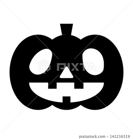 Halloween pumpkin/jack-o'-lantern, autumn monster silhouette single icon, droopy-eyed smile Halloween pumpkin/jack-o'-lantern, autumn monster silhouette single icon, droopy-eyed smile 142216319
