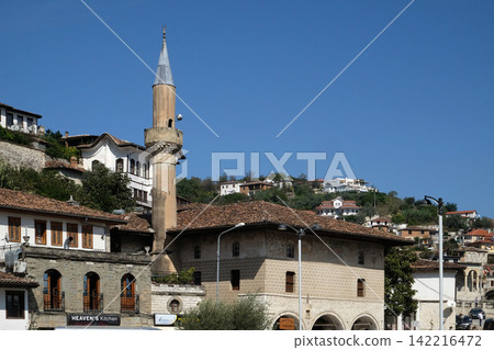 Traditional ottoman houses in old town Berat known as the White City of Albania Traditional ottoman houses in old town Berat known as the White City of Albania 142216472