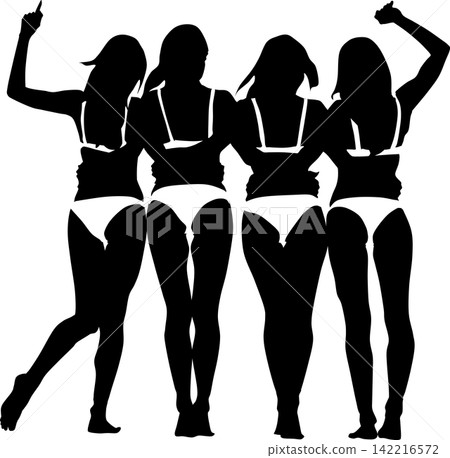 Silhouette illustration of a woman wearing a swimsuit Silhouette illustration of a woman wearing a swimsuit 142216572