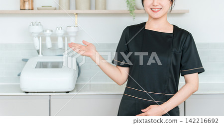 Female staff working as estheticians at a beauty salon Female staff working as estheticians at a beauty salon 142216692