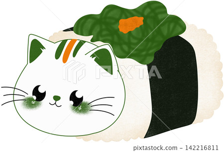 cat sushi with seaweed 142216811