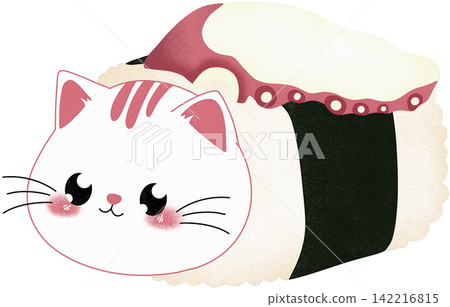 cat sushi with squid cat sushi with squid 142216815