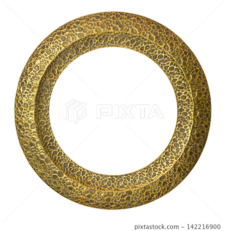Round hammered gold frame with textured metallic finish Round hammered gold frame with textured metallic finish 142216900