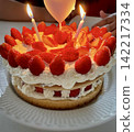 The moment of blowing out the homemade birthday cake 142217334