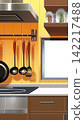 Kitchen with a vertical screen 142217488
