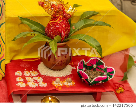 Indian Wedding Kalash Puja Ritual Indian Wedding Kalash Puja Ritual 142217500