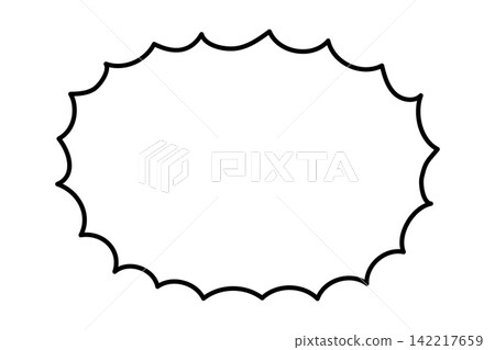 Hand-drawn spiky oval frame Hand-drawn spiky oval frame 142217659