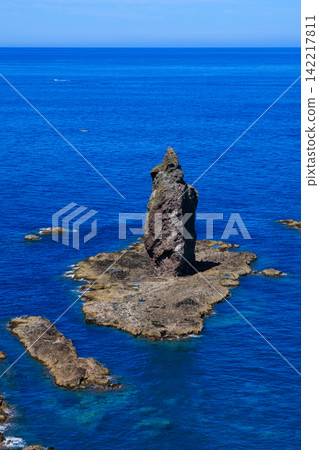 Kamui Rock at Cape Kamui on the Shakotan Peninsula in Hokkaido during summer. Kamui Rock at Cape Kamui on the Shakotan Peninsula in Hokkaido during summer. 142217811