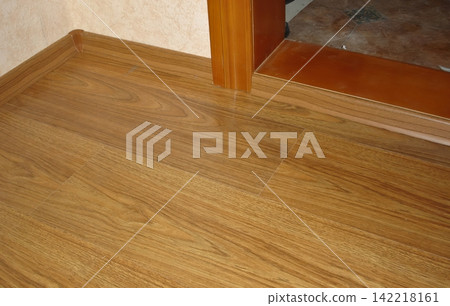 Light Wood Textured Laminate Flooring Enhances Doorway Transition Light Wood Textured Laminate Flooring Enhances Doorway Transition 142218161