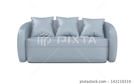 Modern light blue leather sofa 142218319