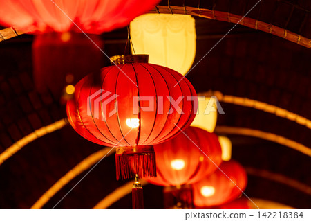 Colorful New Year lanterns on Dihua Street Colorful New Year lanterns on Dihua Street 142218384