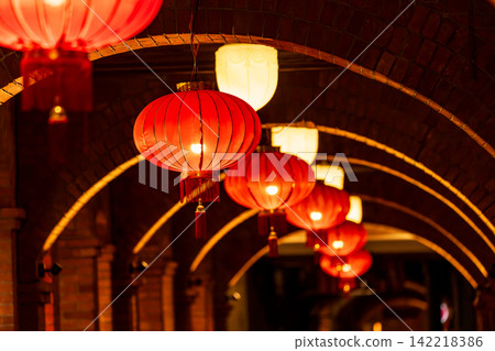 Colorful New Year lanterns on Dihua Street Colorful New Year lanterns on Dihua Street 142218386