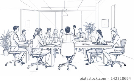 Businesspeople meeting in a corporate conference room Businesspeople meeting in a corporate conference room 142218694