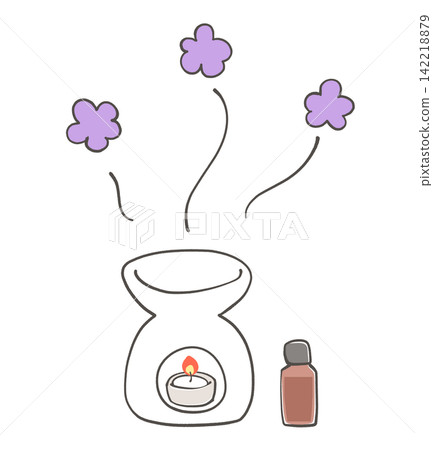 Illustration of aroma pot and aroma oil Illustration of aroma pot and aroma oil 142218879