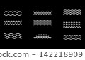 Hand Drawn Wavy Line Vector Pattern Set 142218909