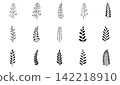 Minimal Botanical Leaf Branch Vector Set 142218910