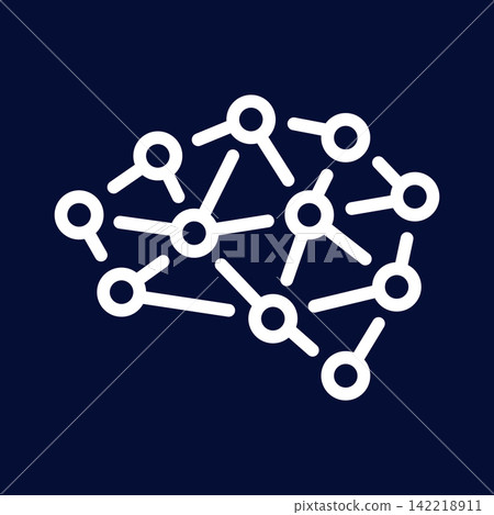Artificial Intelligence Neural Network Technology Vector Icon 142218911