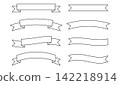 Hand Drawn Ribbon Banner Vector Set 142218914